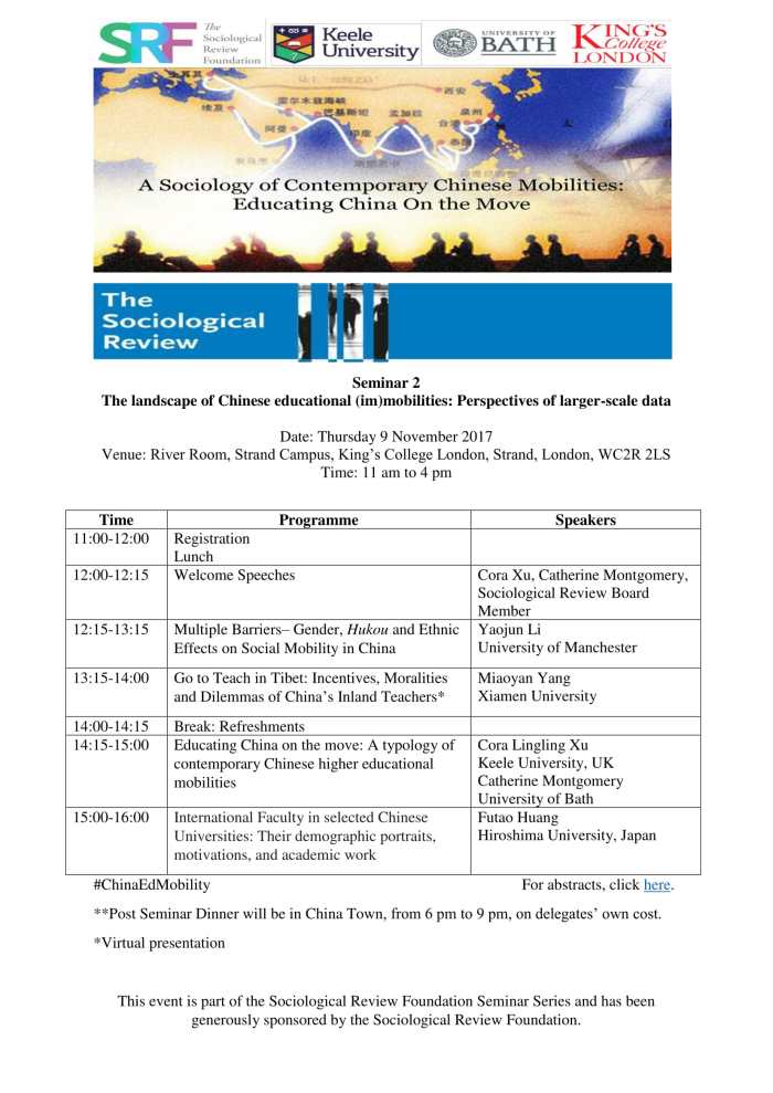 Programme on 9 November 2017_Sociological Review Seminar at KCL-1